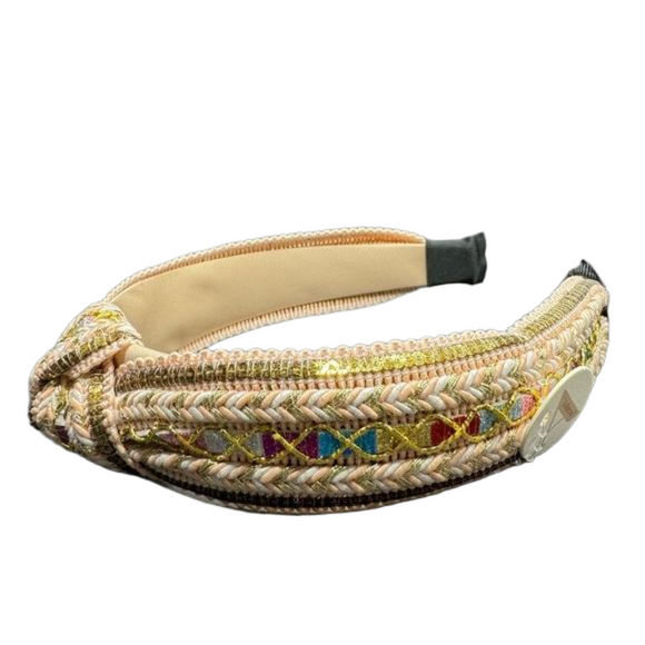 Western Boho Sequin Embellished Knot Headband - Peachy NWT - Picture 3 of 4